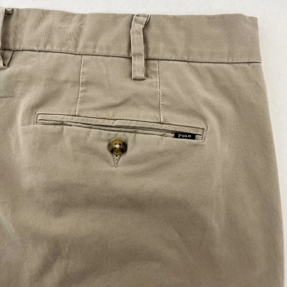 Polo‎ Ralph Lauren Mens Size 40X30 Stretch Straight Fit Chino Pants Tan Pockets